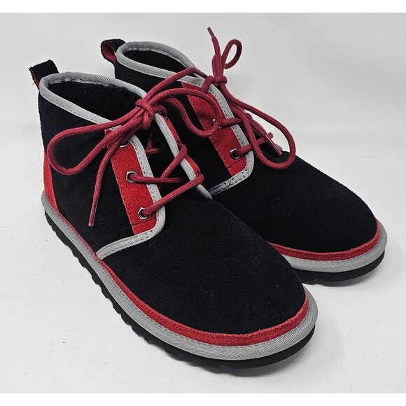 NEW! Ugg Neumel Mashup Black Red Suede Chukka Boots Mens Size 10 - Picture 4 of 13